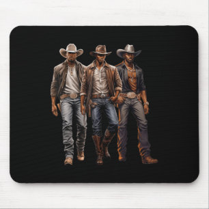 Alfombrilla De Ratón Vaquero Negro Rodeo Occidental Melanina Historia N