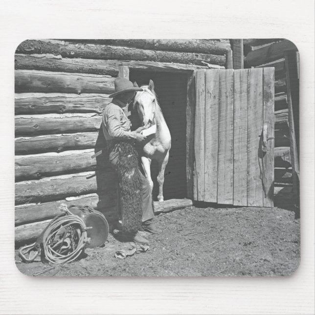 Alfombrilla De Ratón Vaquero que lee una letra (Frente)