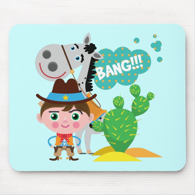 Alfombrilla De Ratón Vaquero y caballo (Frente)
