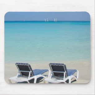 Alfombrilla De Ratón Varadero, Cuba. Sillas De Arena Y Playa