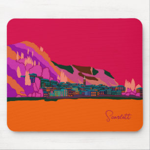 Alfombrilla De Ratón Varenna de Noche Lago de Como Italia Ilustración