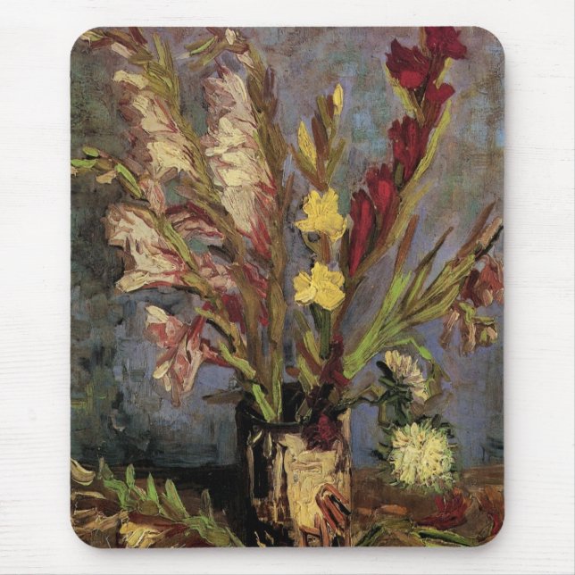 Alfombrilla De Ratón Vase con Gladioli por Vincent van Gogh (Frente)