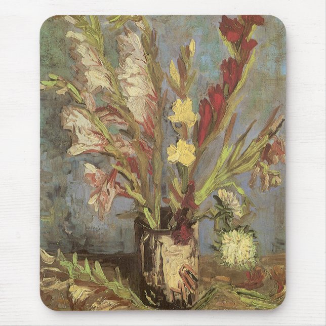 Alfombrilla De Ratón Vase con Gladioli por Vincent van Gogh (Frente)