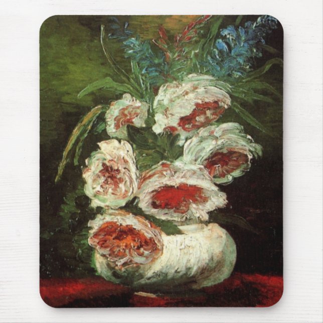 Alfombrilla De Ratón Vase con peonies de Vincent van Gogh (Frente)