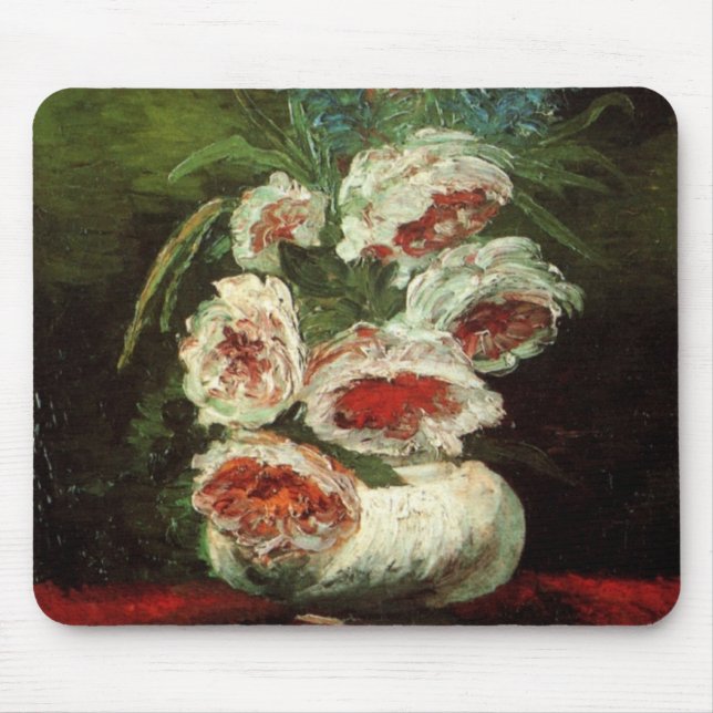 Alfombrilla De Ratón Vase con peonies de Vincent van Gogh (Frente)