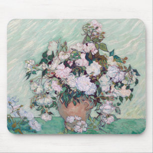 Alfombrilla De Ratón Vase con rosas rosas rosas rosas, Van Gogh