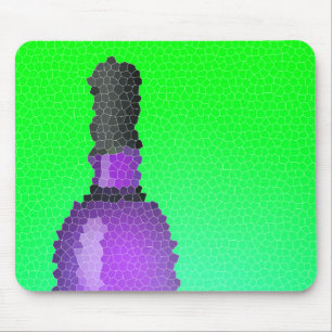 Alfombrilla De Ratón vaso de vino y botella : vidrio manchado