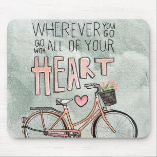 Alfombrilla De Ratón Vaya con todo su corazón - bicicleta del vintage