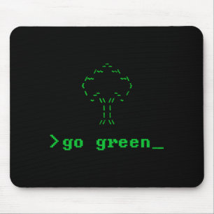 Alfombrilla De Ratón Ve a Verde Ascii Perfecto Para El Día De La Tierra