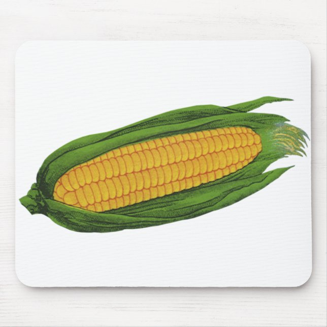 Alfombrilla De Ratón Vegetales de alimentos de época; maíz amarillo en  (Frente)