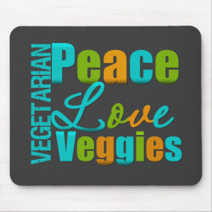 Alfombrilla De Ratón Veggies vegetarianos del amor de la paz