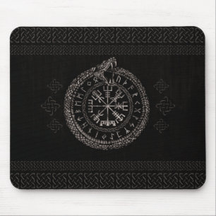 Alfombrilla De Ratón Vegvisir con Ouroboros y las runas