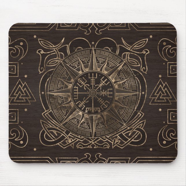 Alfombrilla De Ratón Vegvisir - Ornamento de brújula viking (Frente)
