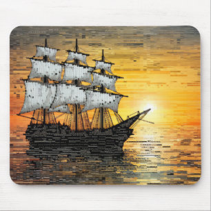 Alfombrilla De Ratón Vela Bote Marine Art Decó Paint