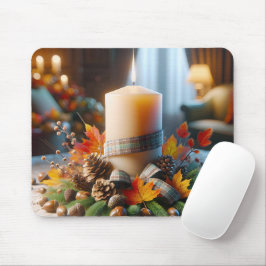 Alfombrilla De Ratón Vela De Otoño Con Acornos