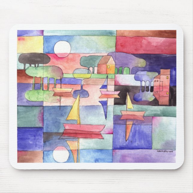 Alfombrilla De Ratón VELA EN EL NAVEGADOR Pintando acuarela (Frente)