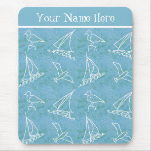 Alfombrilla De Ratón Veleros y gaviotas Personalizable Mousepad