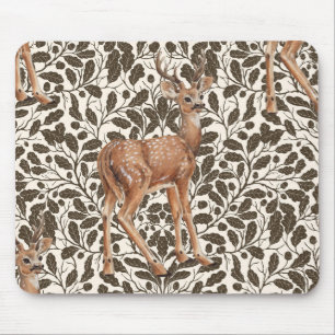 Alfombrilla De Ratón Venado con un patrón decorativo de damasco de robl