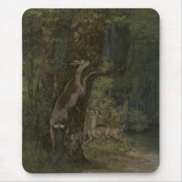 Alfombrilla De Ratón Venado en el bosque (por Gustave Courbet)