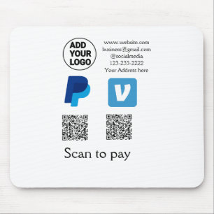 Alfombrilla De Ratón Venmo paypal escanear para pagar añadir código q r