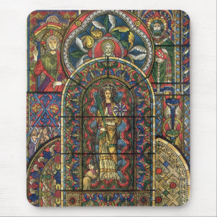 Alfombrilla De Ratón Ventana de Vidrio Emplomado de Iglesia, Arquitectu