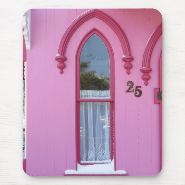 Alfombrilla De Ratón Ventana gótica y nieve - Viñedo de Martha (Frente)