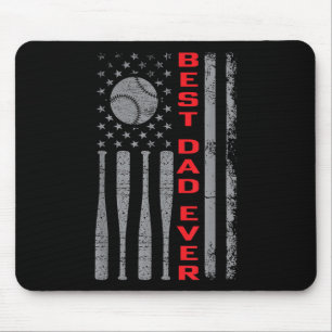 Alfombrilla De Ratón Ventilador De Béisbol Mejor Papá Con Bandera De Es