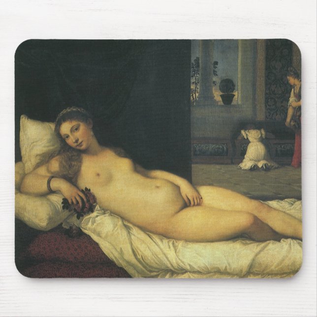 Alfombrilla De Ratón Venus de Urbino por Tiziano, arte renacentista (Frente)