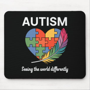 Alfombrilla De Ratón Ver El Mundo Distinguido Autismo Conciencia Infi