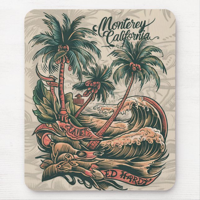 Alfombrilla De Ratón ver playa y barco (Frente)