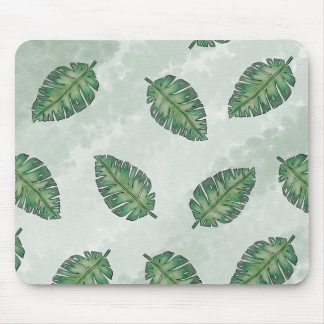 Alfombrilla De Ratón Verano con hoja verde (Frente)