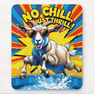 Alfombrilla De Ratón Verano de cabra salvaje Retro Splash de piscina
