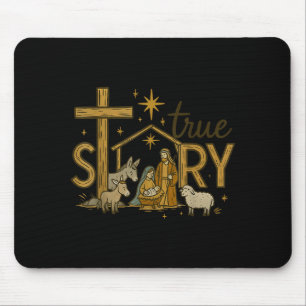 Alfombrilla De Ratón Verdadera Historia Natividad Navidad Niño Jesús Re