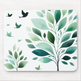 Alfombrilla De Ratón Verdant Whispers Chickadee Mousepad