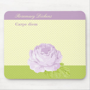 Alfombrilla De Ratón Verde amarillo Polkadots de la lavanda y subió