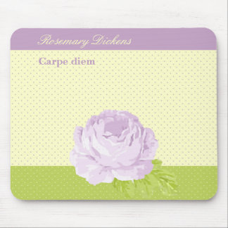 Alfombrilla De Ratón Verde amarillo Polkadots de la lavanda y subió