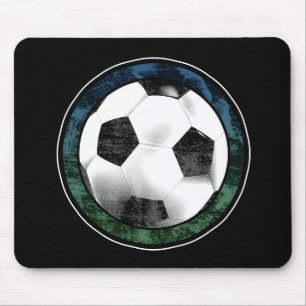 Alfombrilla De Ratón Verde azul Mousepad del emblema del fútbol