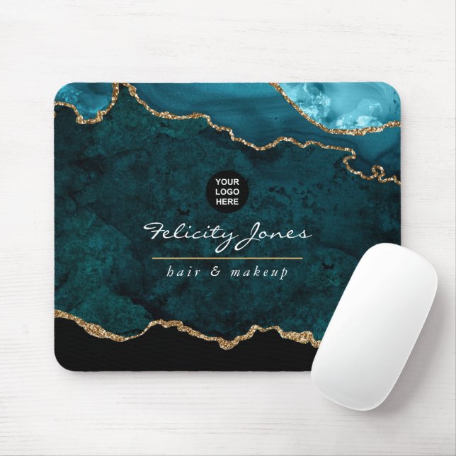 Alfombrilla De Ratón Verde azulado - Almohadilla de ratón para negocios (Con ratón)