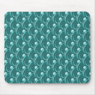 Alfombrilla De Ratón Verde azulado Fancy Swirls Mousepad