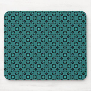 Alfombrilla De Ratón Verde azulado Funky Circles Mousepad