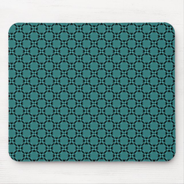 Alfombrilla De Ratón Verde azulado Funky Circles Mousepad (Frente)