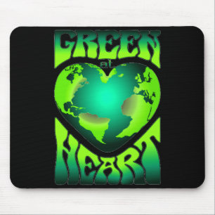 Alfombrilla De Ratón Verde De Corazón Eco Amigable Con El Medio Ambient