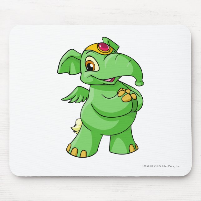Alfombrilla De Ratón Verde de Elephante (Frente)