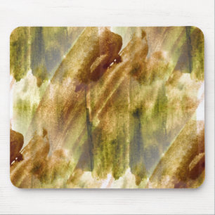 Alfombrilla De Ratón verde del arte, fondo marrón de la pintura de la