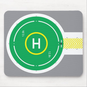 Alfombrilla De Ratón Verde del cojín de ratón del helipuerto