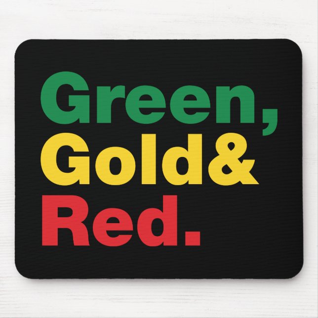 Alfombrilla De Ratón Verde, Oro y Rojo. (Frente)