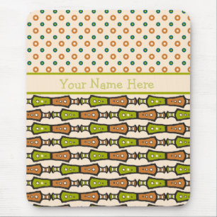 Alfombrilla De Ratón Verde, Verde azulado, negro, tribal crema: Mousepa