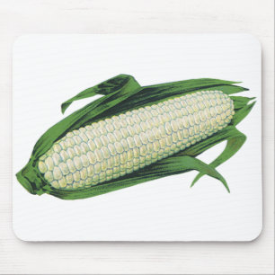 Alfombrilla De Ratón Verduras de comida vintage Maíz blanco en la mazor