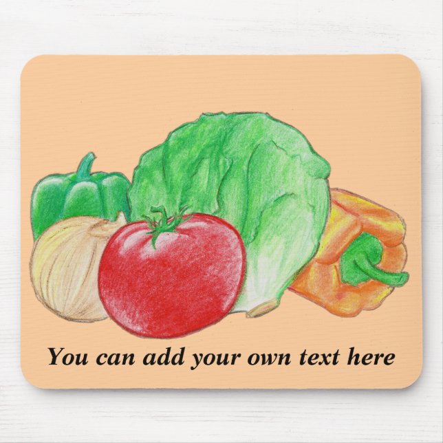 Alfombrilla De Ratón Verduras Producir Mousepad (Frente)