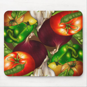 Alfombrilla De Ratón Verduras y Hierbas Alimentos Frescos Naturales Org